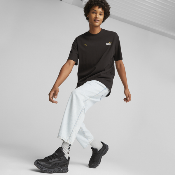 PUMA 75 Logo Celebration Men's Tee, PUMA Black, large-ZAF