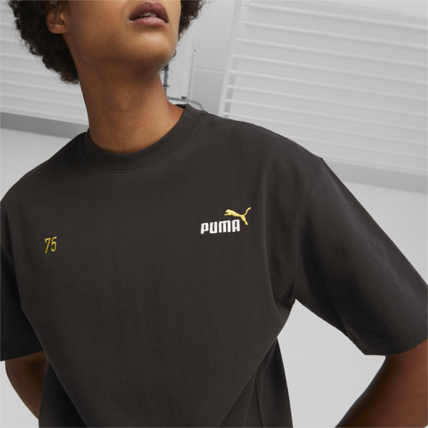 PUMA 75 Logo Celebration Men's Tee, PUMA Black, large-ZAF