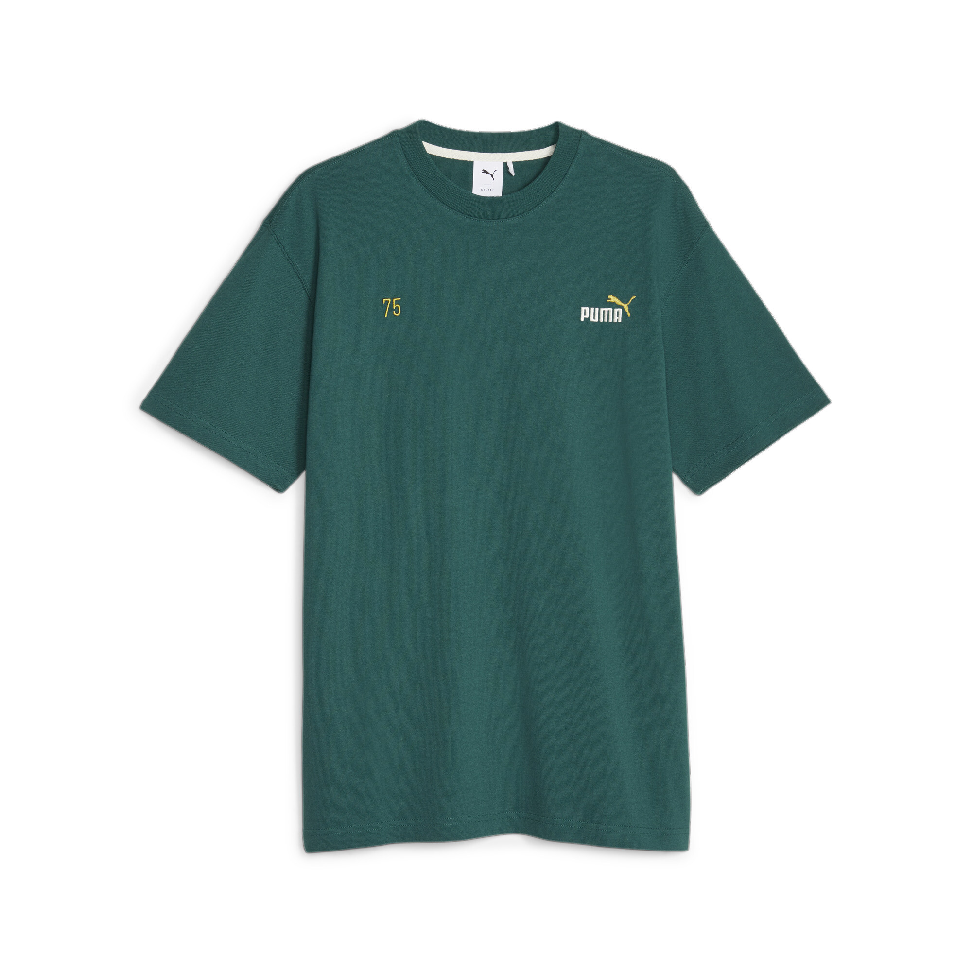 Men's PUMA 75 Logo Celebration T-Shirt In Green, Size XL