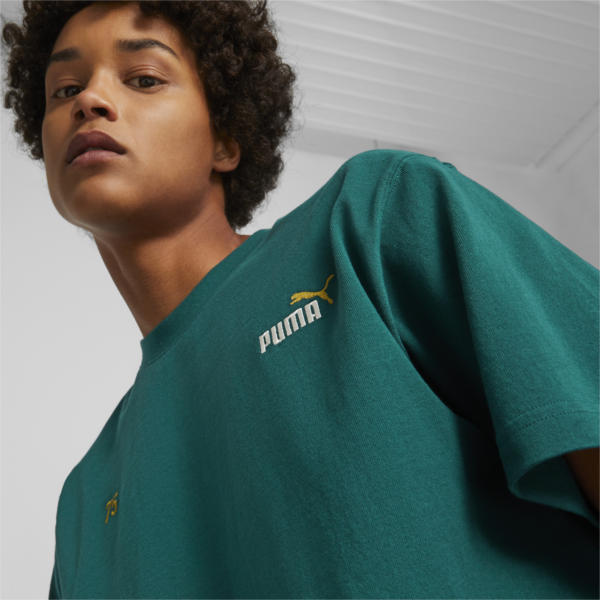 PUMA 75 Logo Celebration Men's Tee, Malachite, large-ZAF
