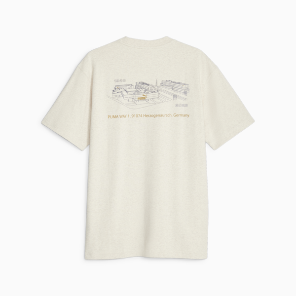 PUMA 75 Logo Celebration Men's Tee, Beige Heather, large-ZAF