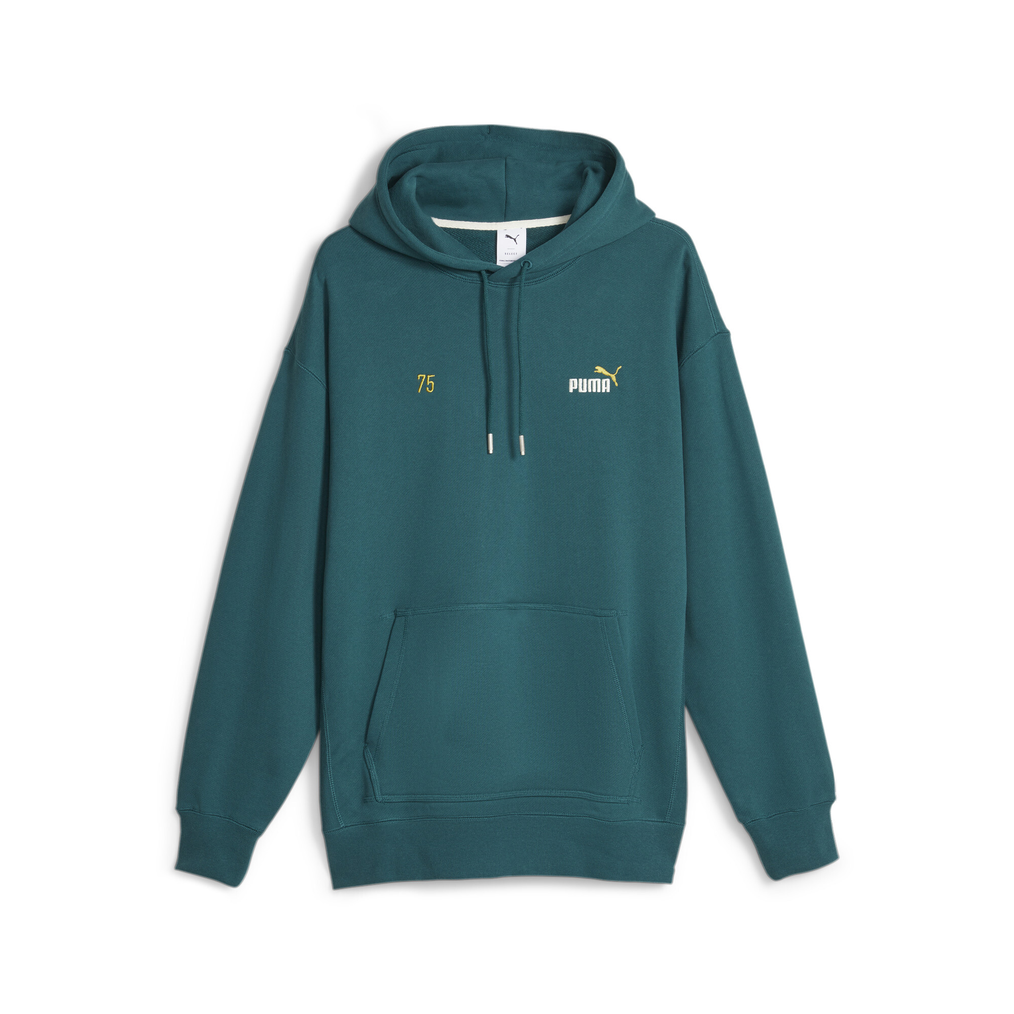 Men's PUMA 75 Logo Celebration Hoodie In Green, Size Small, Cotton