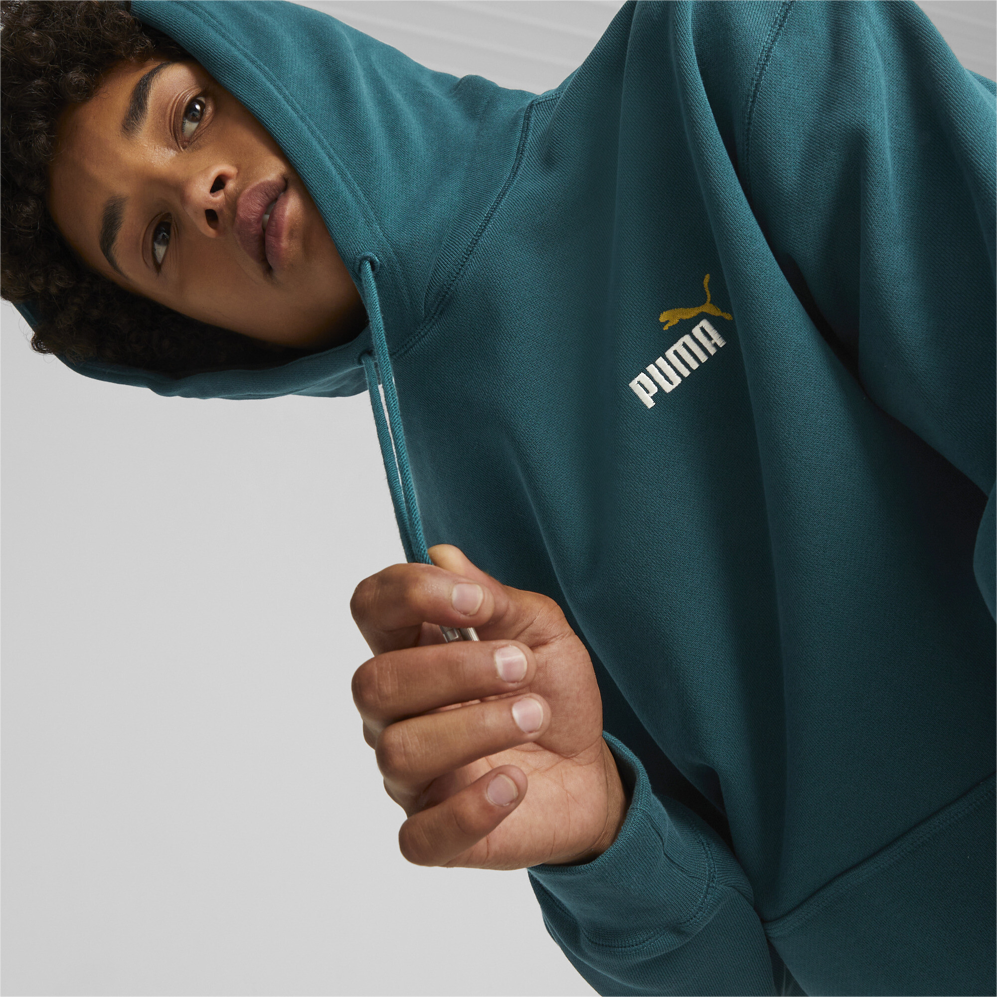 Men's PUMA 75 Logo Celebration Hoodie In Green, Size 2XL