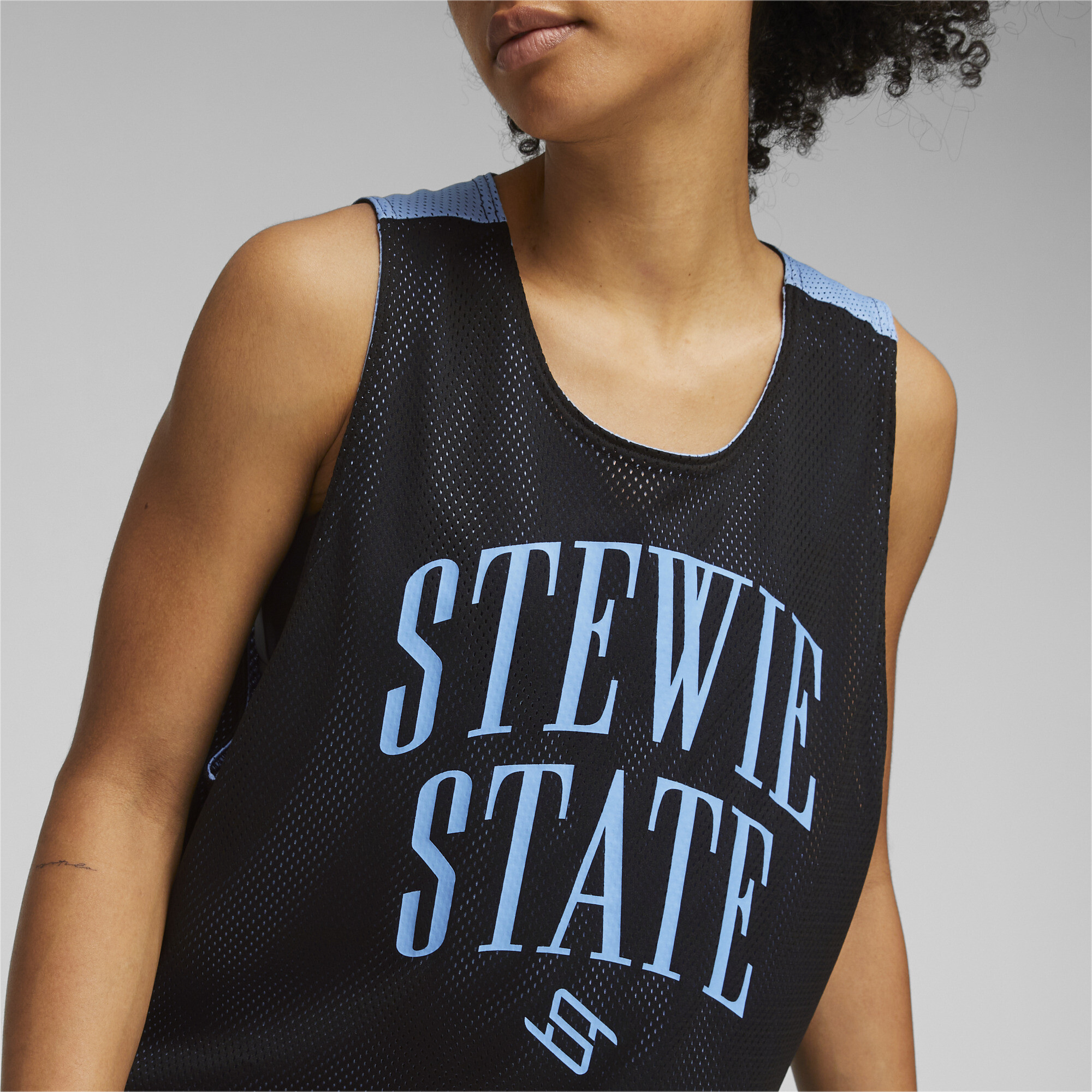 Women's Puma STEWIE X WATER's Basketball Jersey, Black, Size M, Clothing
