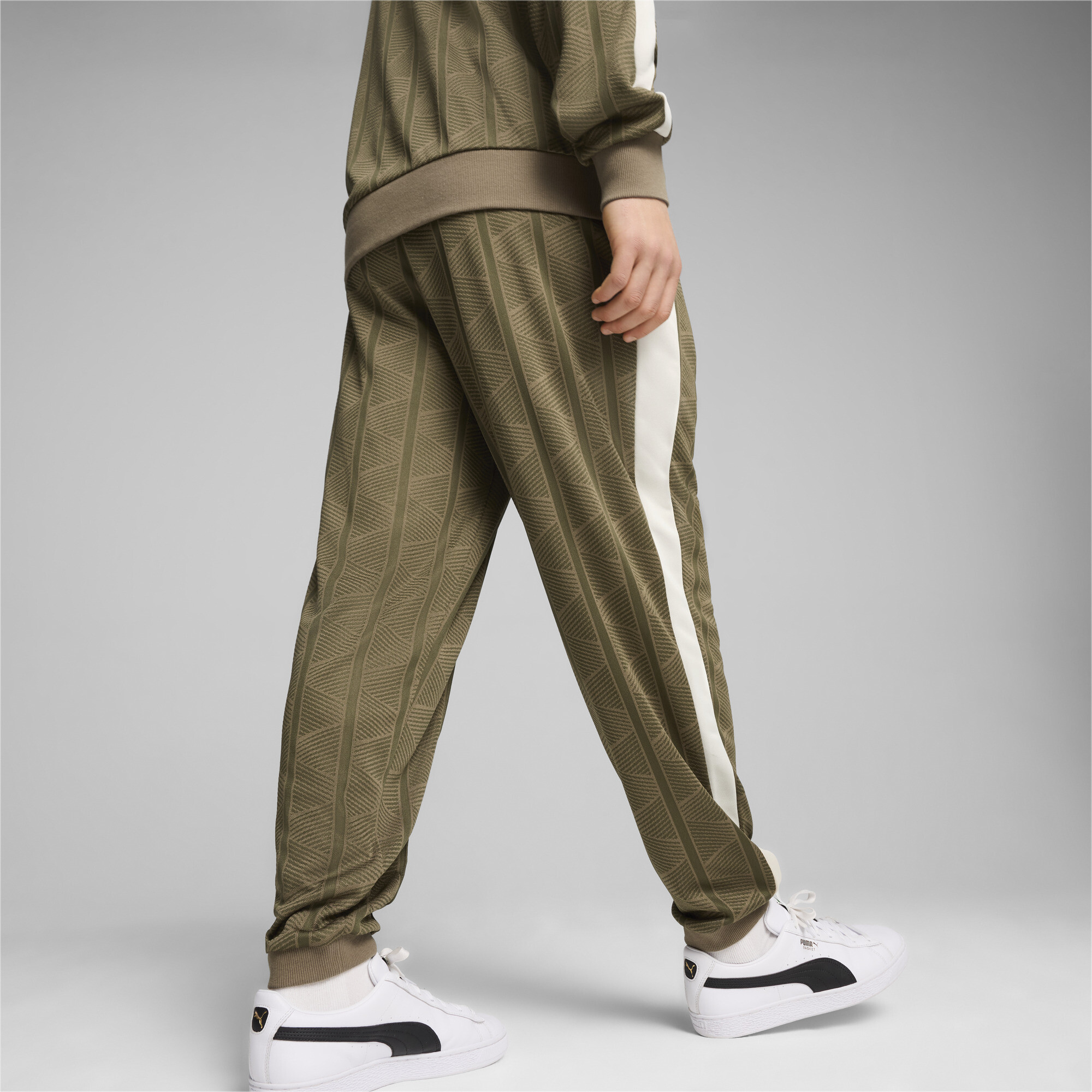 Men's PUMA The NeverWorn II T7 Track Pants In Brown, Size XS