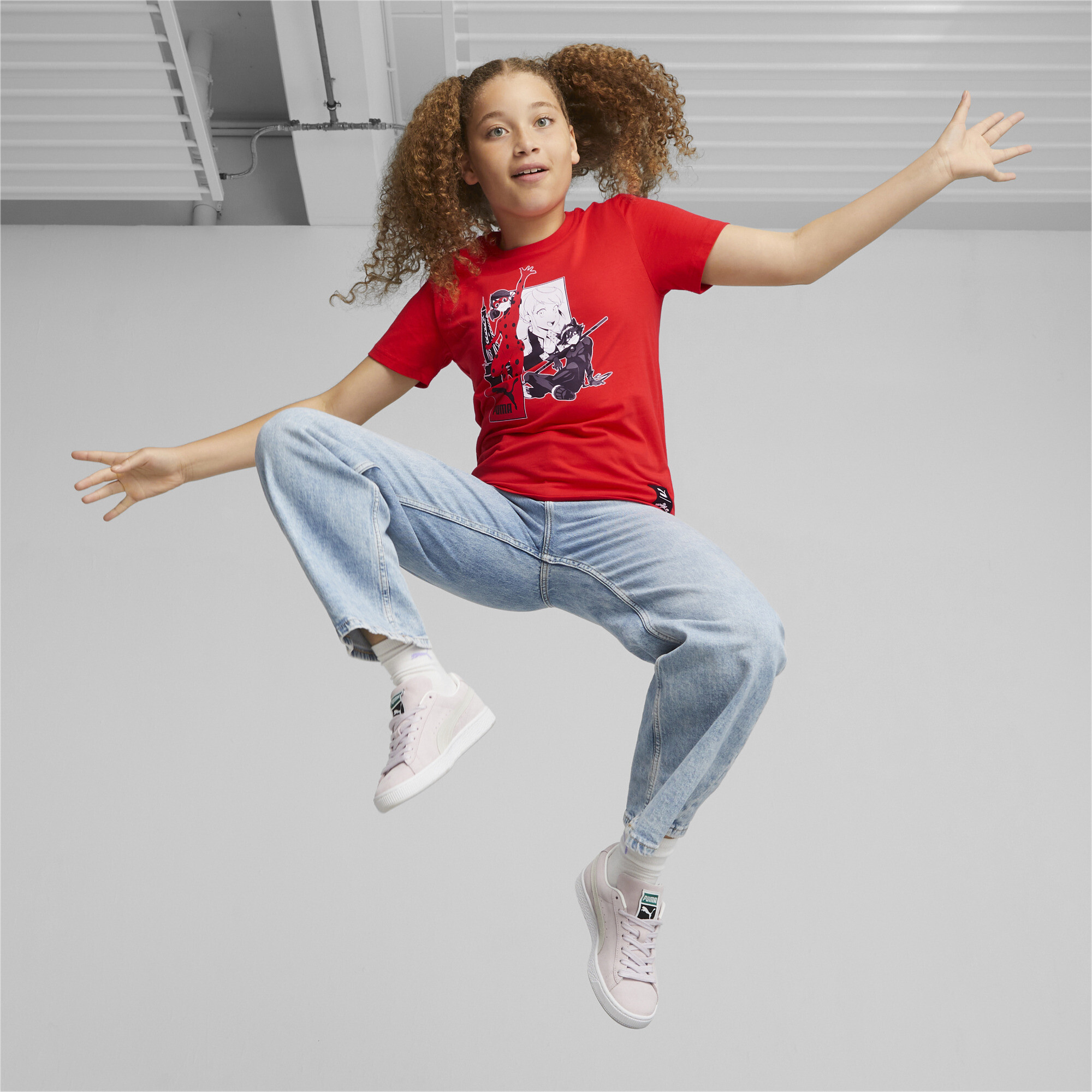 PUMA X MIRACULOUS T-Shirt In Red, Size 15-16 Youth