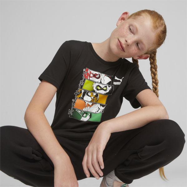 PUMA x MIRACULOUS Youth Tee, PUMA Black-PUMA White, large-ZAF