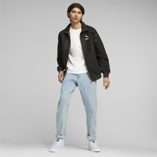 T7 SUEDE Men's Track Jacket, PUMA Black, large-ZAF