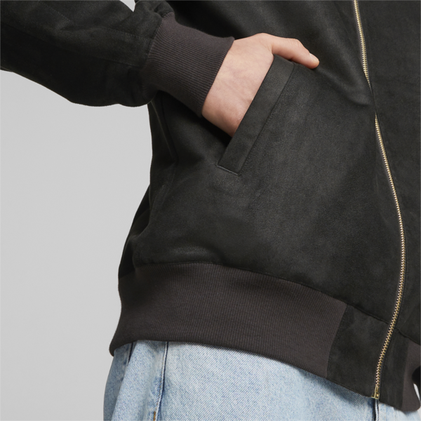 T7 SUEDE Men's Track Jacket, PUMA Black, large-ZAF