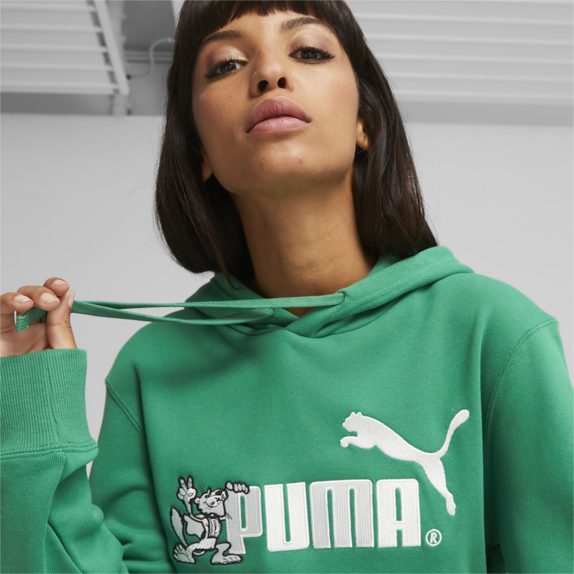 Men's PUMA NO. 1 LOGO Hoodie In Green, Size Small