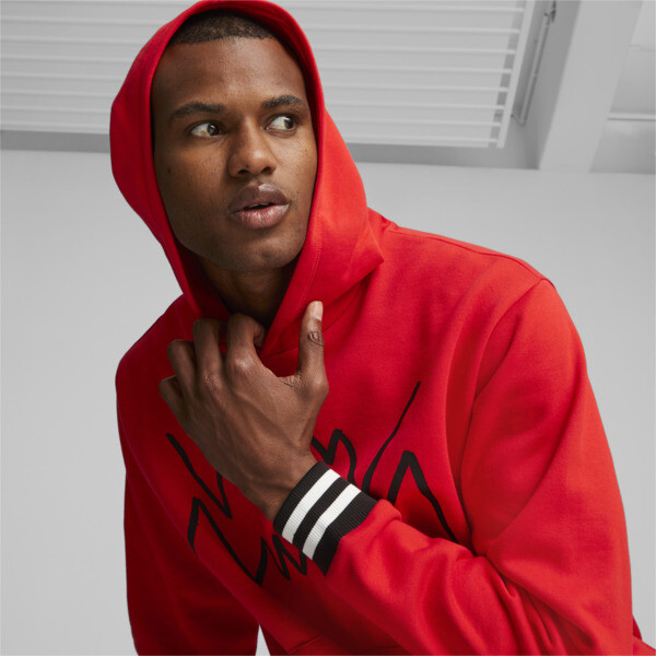 Red puma hoodie mens deals