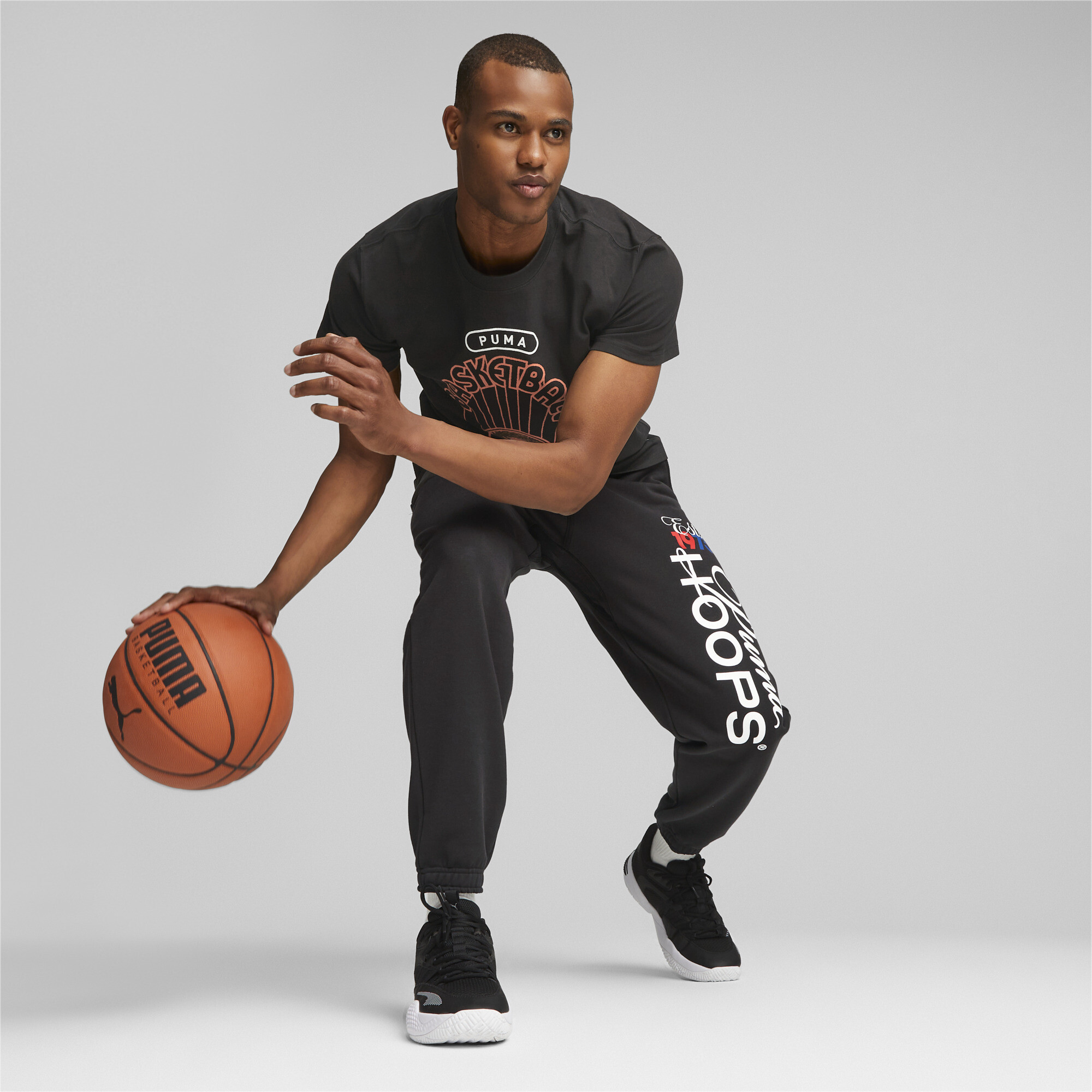 Men's Puma Franchise's Basketball Graphic T-Shirt, Black, Size S, Clothing