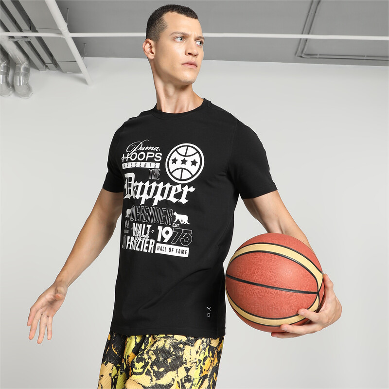 Men's PUMA Clydes Closet SS 3 Basketball Crew Neck T-shirt in Black size M