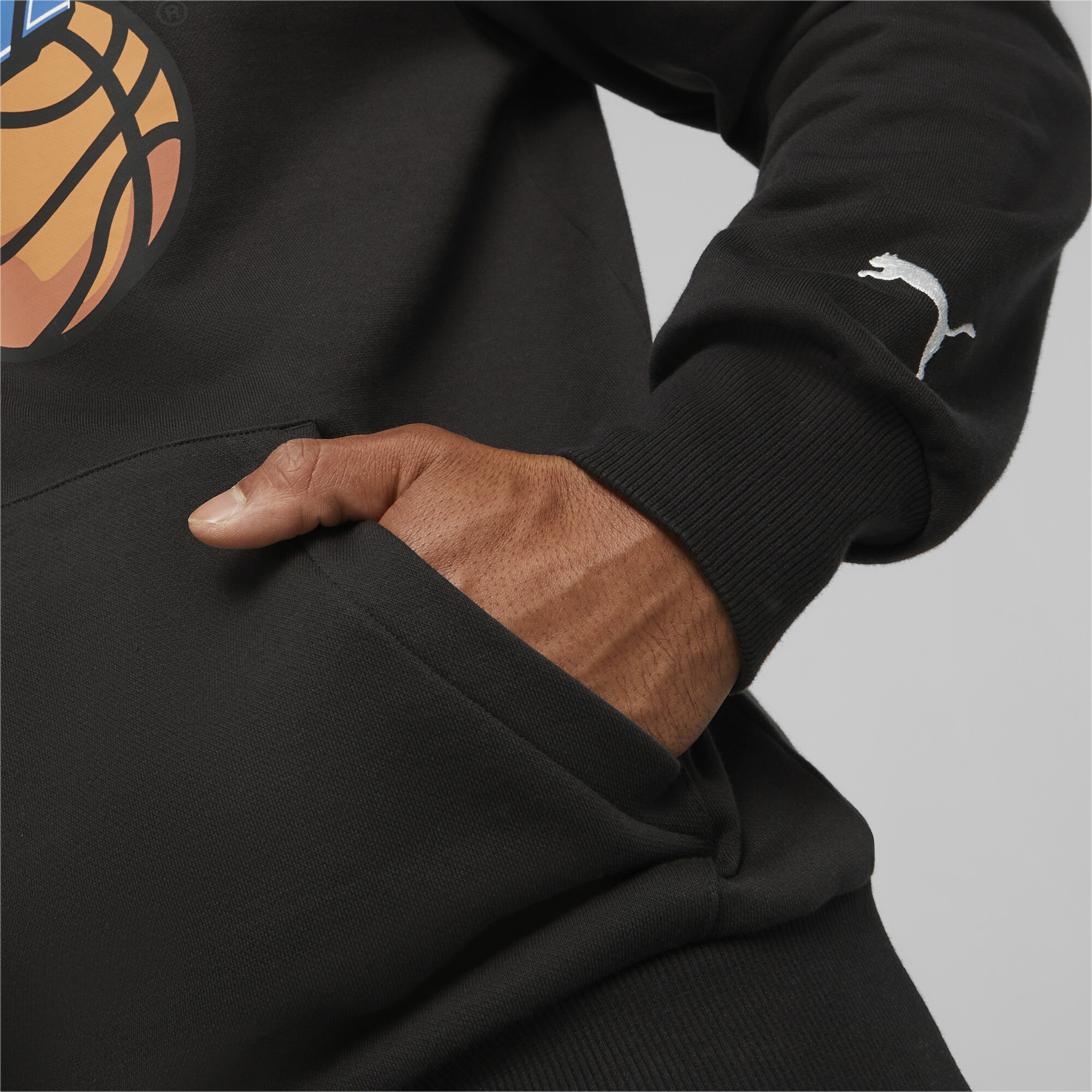 Men's PUMA DYLAN Basketball Hoodie In Black, Size XL
