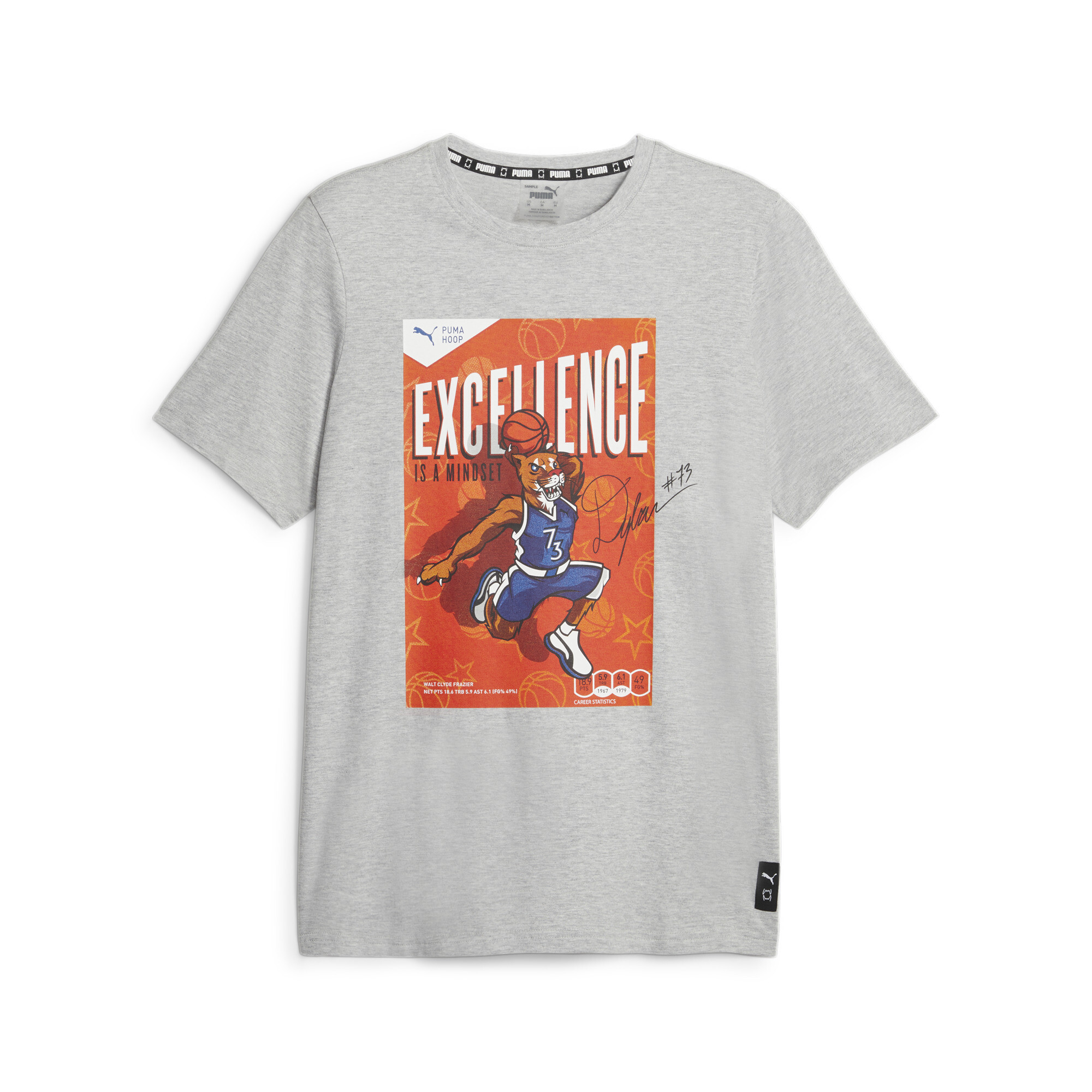 Men's Puma DYLAN's Basketball T-Shirt, Gray, Size XL, Clothing