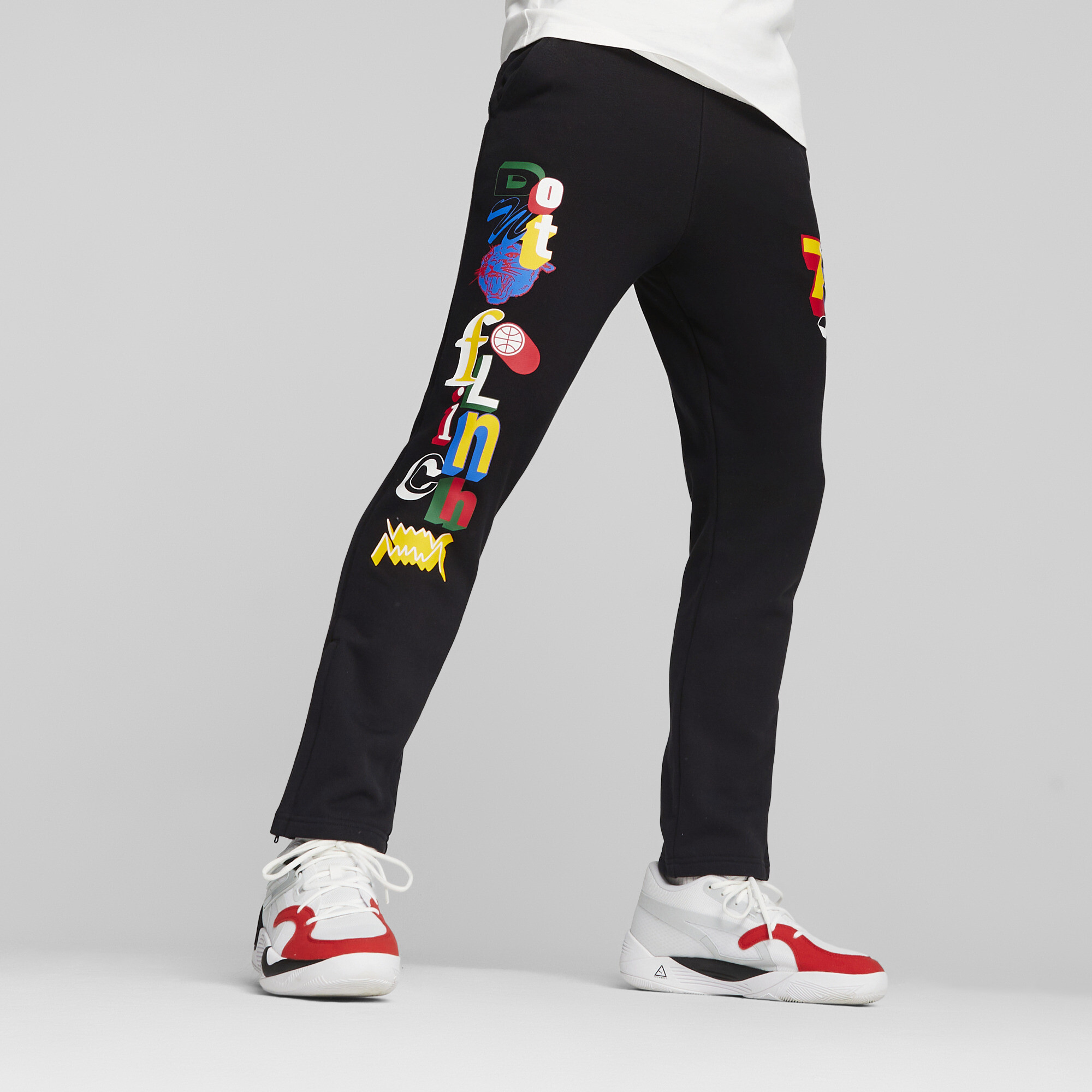 Cilcicy Men's Warm Up Basketball Pants Zipper Terry Sweatpants 