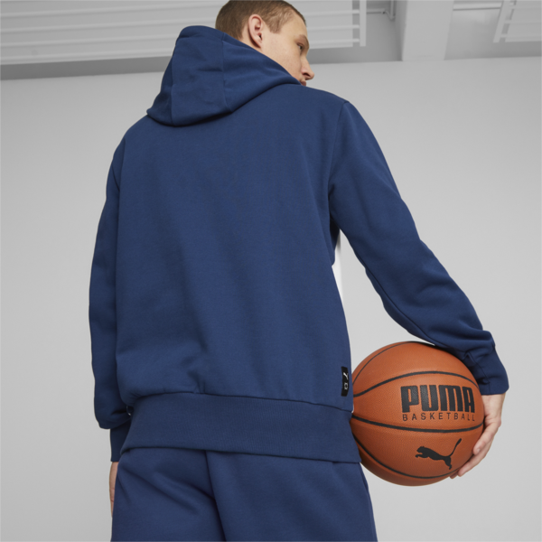 Blueprint Formstrip Men's Basketball Hoodie, Persian Blue-PUMA White, large-ZAF