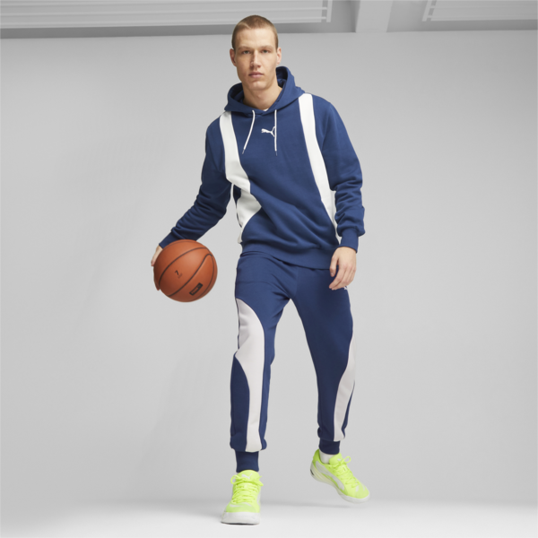 Blueprint Formstrip Men's Basketball Hoodie, Persian Blue-PUMA White, large-ZAF