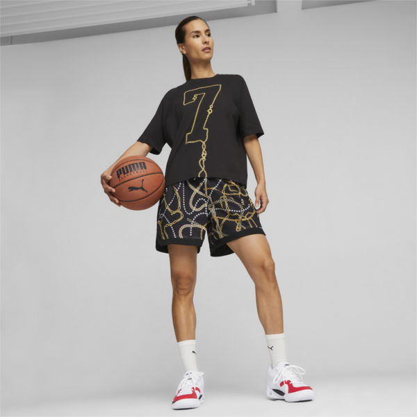 Gold Standard Women's Basketball Tee, PUMA Black, large-ZAF