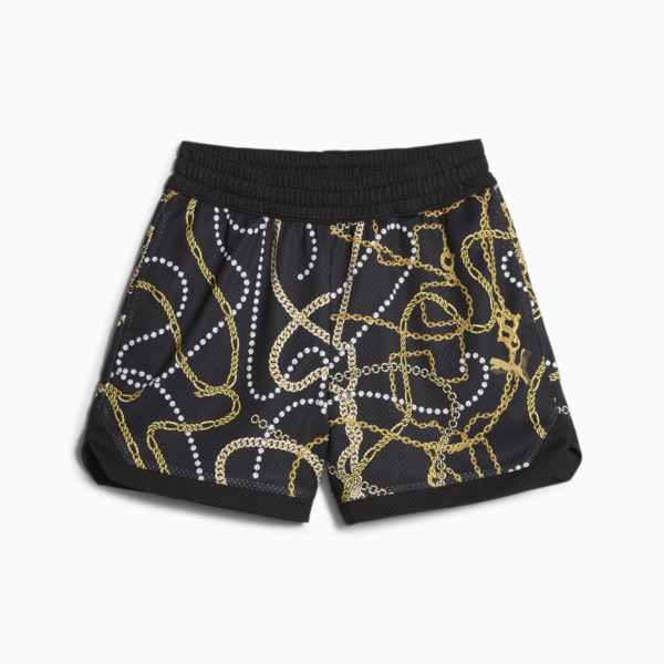 Gold Standard Women's Basketball Shorts, PUMA Black-AOP, large-ZAF