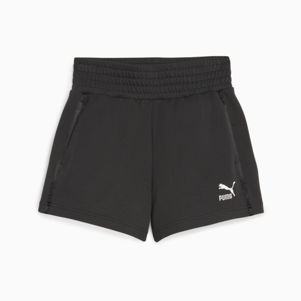 Shorts de cintura alta T7 para mujer, PUMA Black, large-ARG