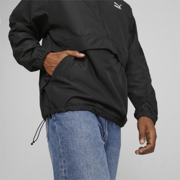 Campera Rompervientos con capucha para hombre, PUMA Black, large-ARG