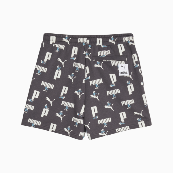 PUMA x THE SMURFS Shorts, Dark Coal-AOP, large-ZAF