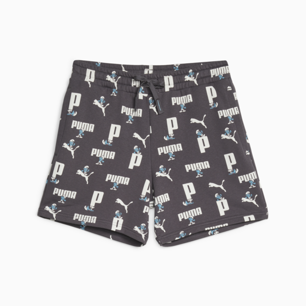 PUMA x THE SMURFS Shorts, Dark Coal-AOP, large-ZAF