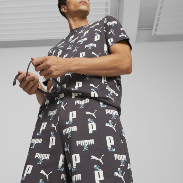PUMA x THE SMURFS Shorts, Dark Coal-AOP, large-ZAF