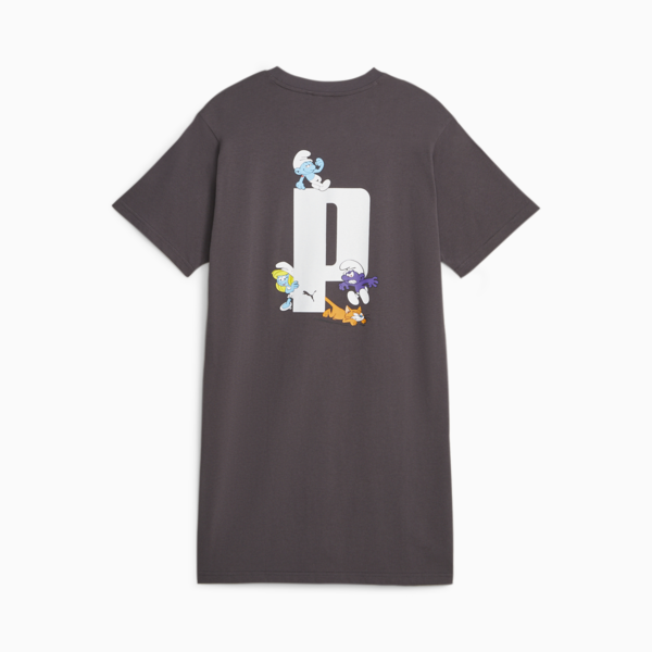 PUMA x THE SMURFS Tee Dress, Dark Coal, large-ZAF