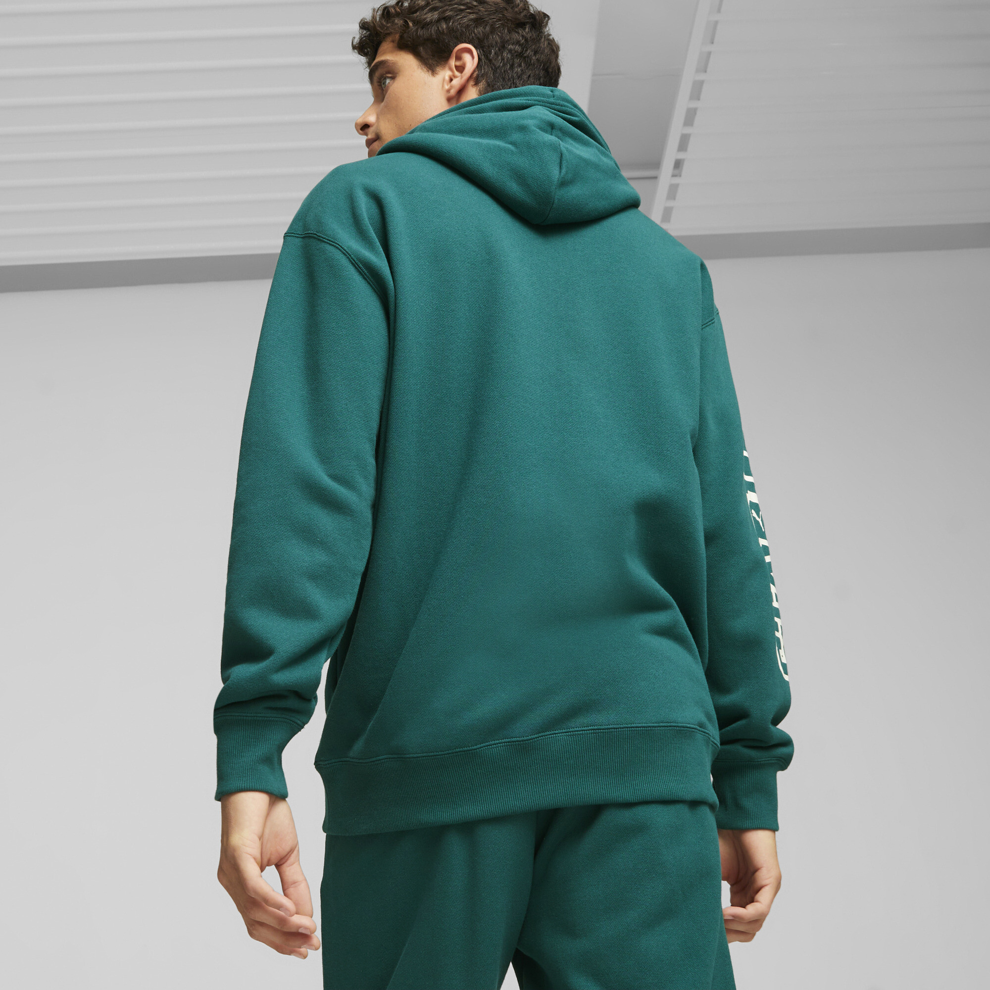 Men's PUMA X STAPLE Hoodie In Green, Size Small, Cotton