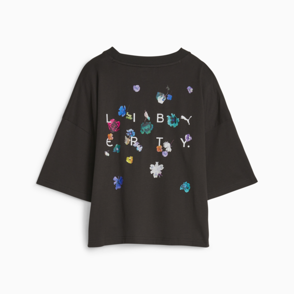 PUMA x LIBERTY Women's Graphic Tee, PUMA Black, large-ZAF