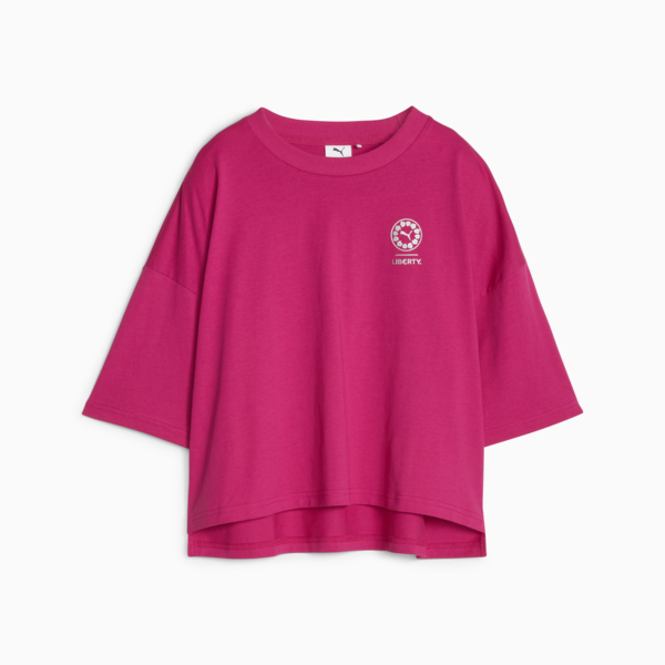 PUMA x LIBERTY Women's Graphic Tee, Pinktastic, large-ZAF