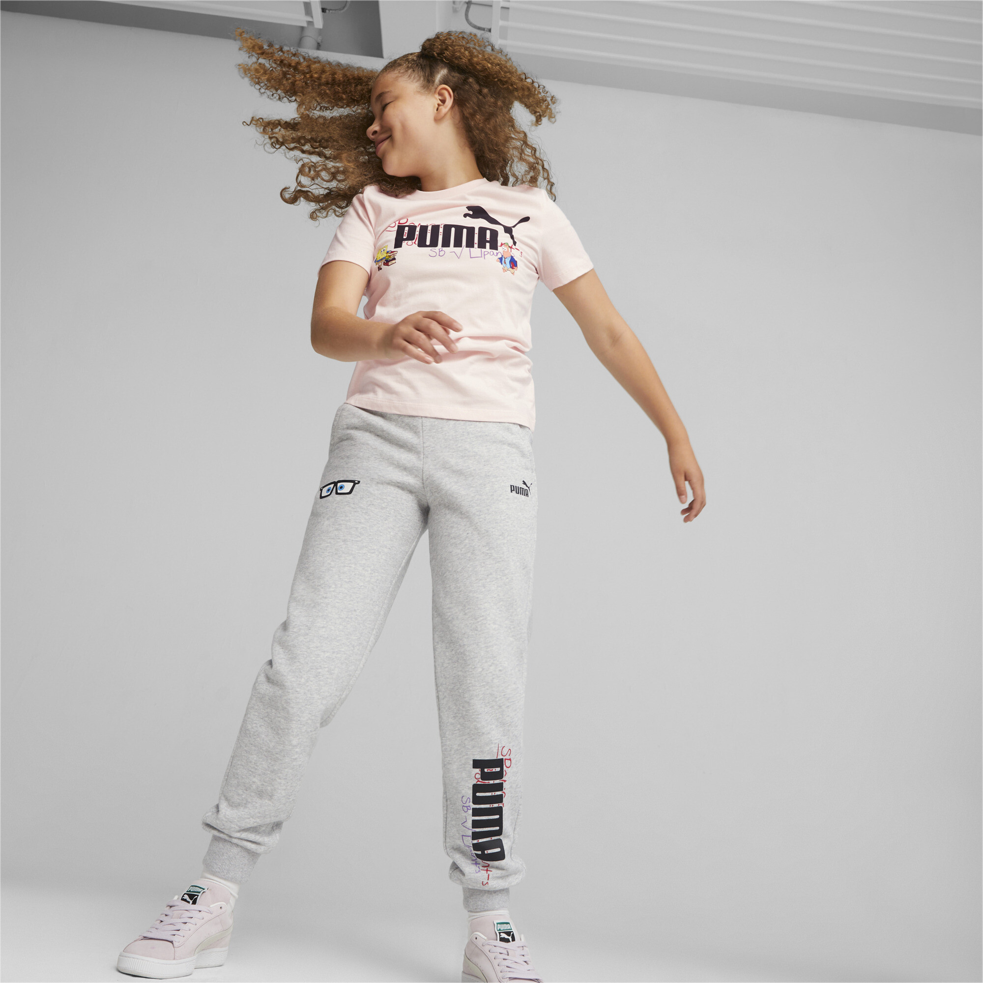PUMA X SPONGEBOB SQUAREPANTS T-Shirt In Pink, Size 7-8 Youth