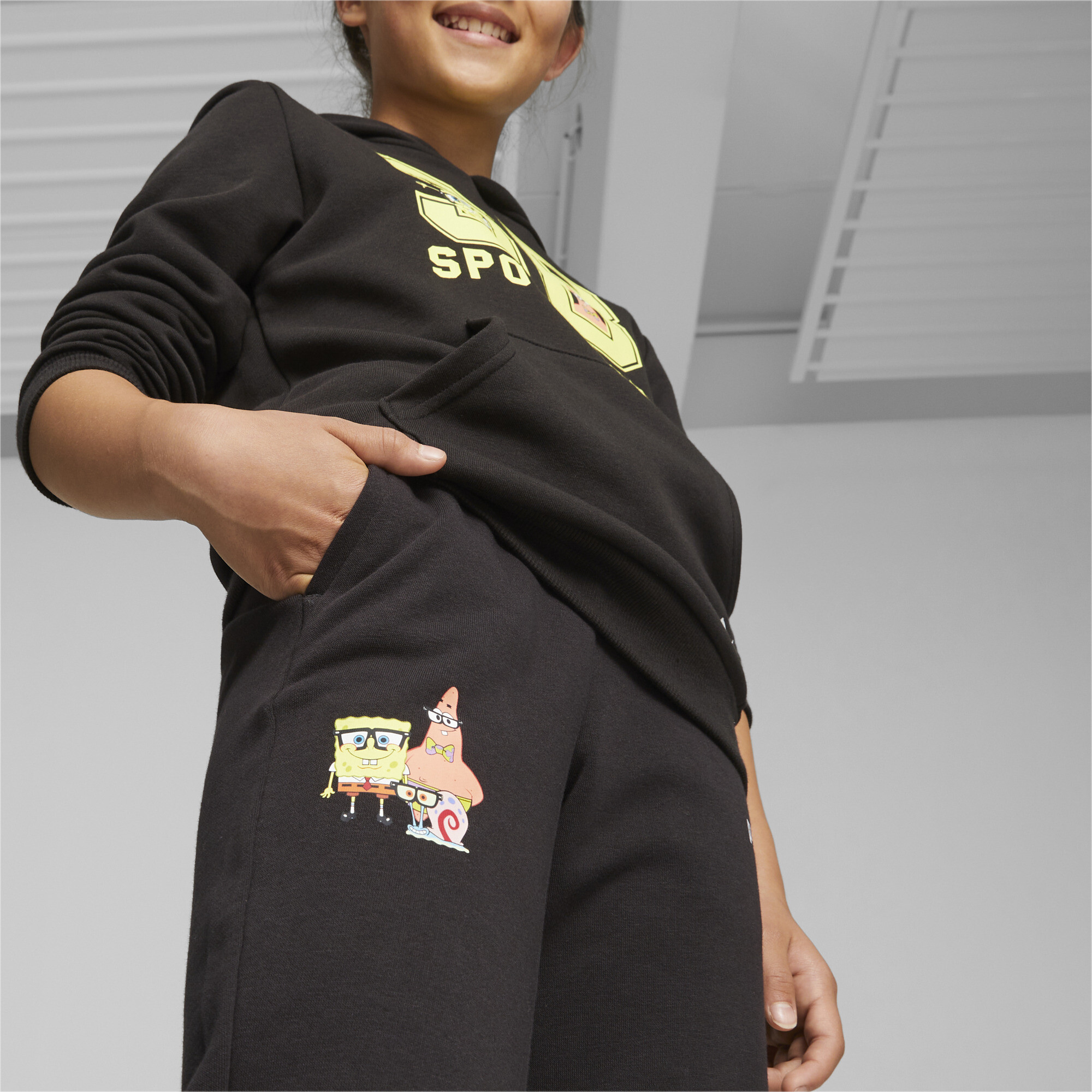 PUMA X SPONGEBOB SQUAREPANTS Sweatpants In Black, Size 7-8 Youth