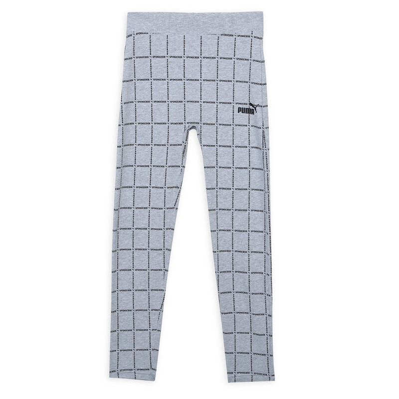 PUMA X SPONGEBOB Youth Cotton Leggings in Gray size 9-10Y