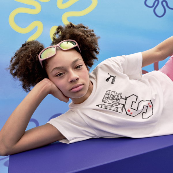 Remera PUMA x BOB ESPONJA para niños, PUMA White, large-ARG
