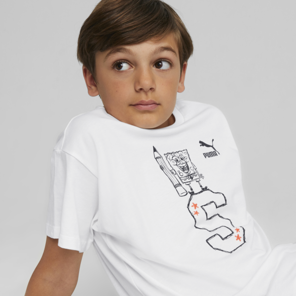 Remera PUMA x BOB ESPONJA para niños, PUMA White, large-ARG