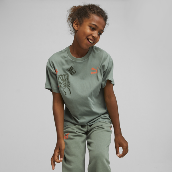 Remera PUMA x BOB ESPONJA para niños, Eucalyptus, large-ARG