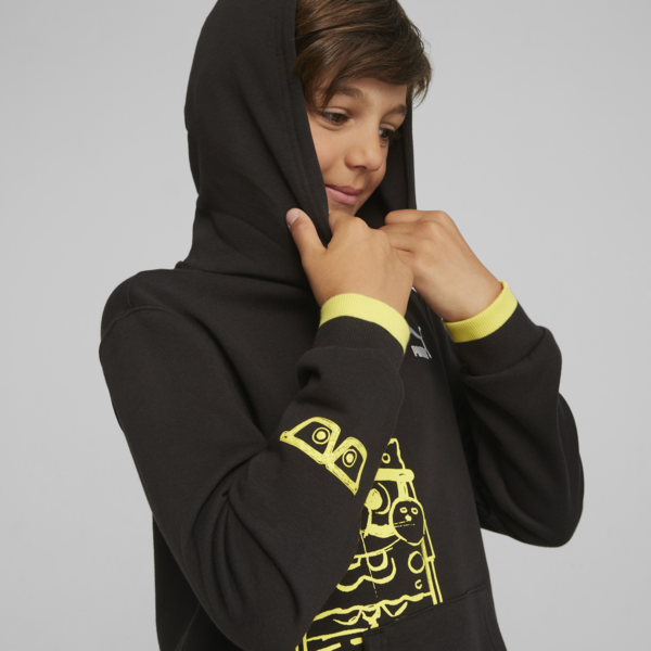 Buzo capucha juvenil PUMA x BOB ESPONJA, PUMA Black, large-ARG