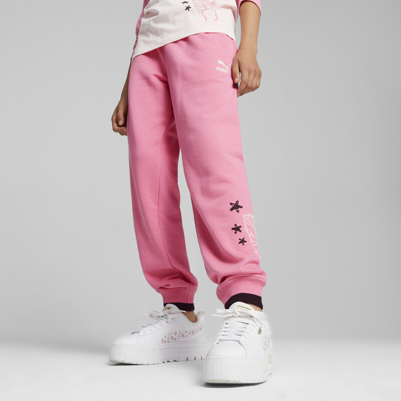 PUMA X SPONGEBOB SQUAREPANTS Youth Cotton Sweatpants in Strawberry Burst size 13-14Y