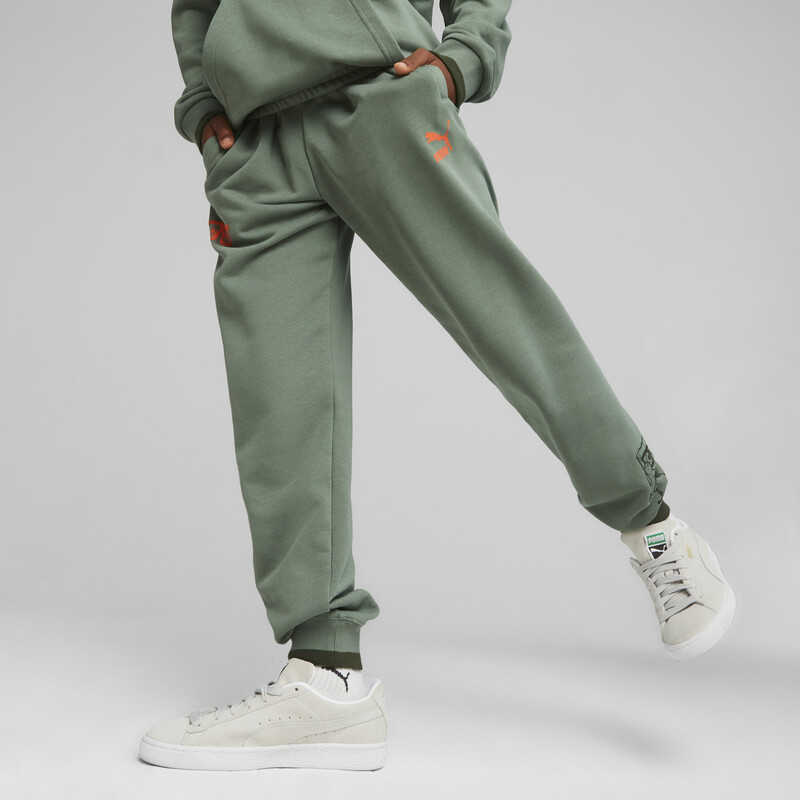 PUMA X SPONGEBOB SQUAREPANTS Youth Cotton Sweatpants in Eucalyptus size 9 10Y