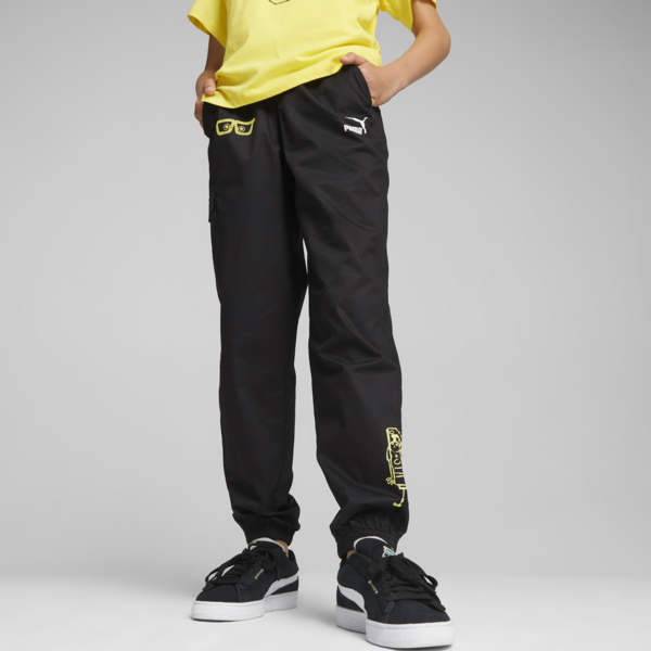 PUMA x SPONGEBOB SQUAREPANTS Youth Twill Pants, PUMA Black, large-ZAF