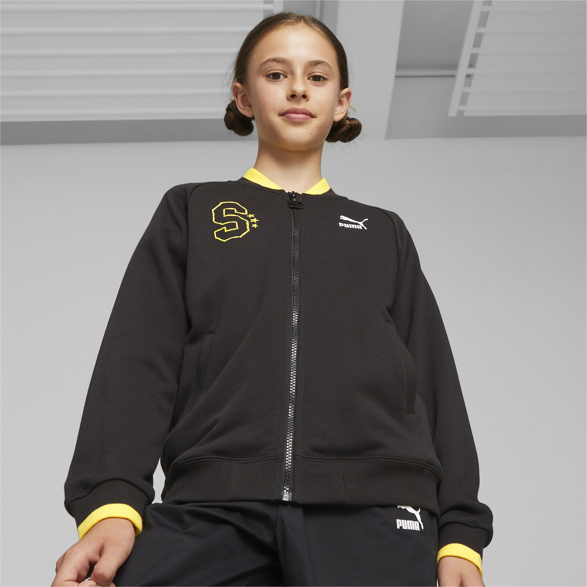 Puma X SPONGEBOB SQUAREPANTS Youth Jacket, Black, Size 15-16Y, Clothing