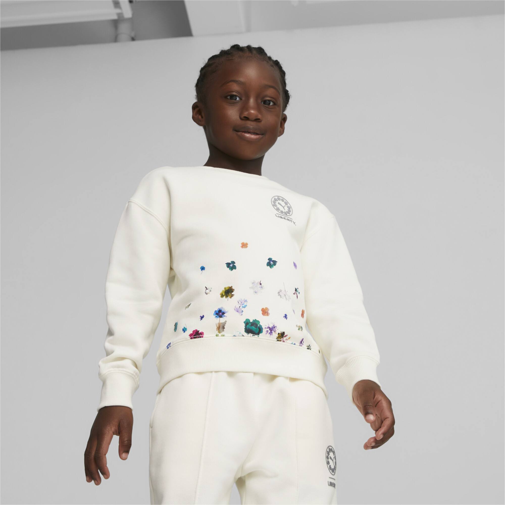 Puma X LIBERTY Kids' Sweatshirt, White, Size 11-12Y, Clothing