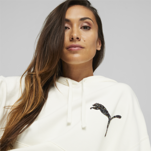 PUMA Swarovski Crystals Women's Hoodie, Warm White, large-ZAF