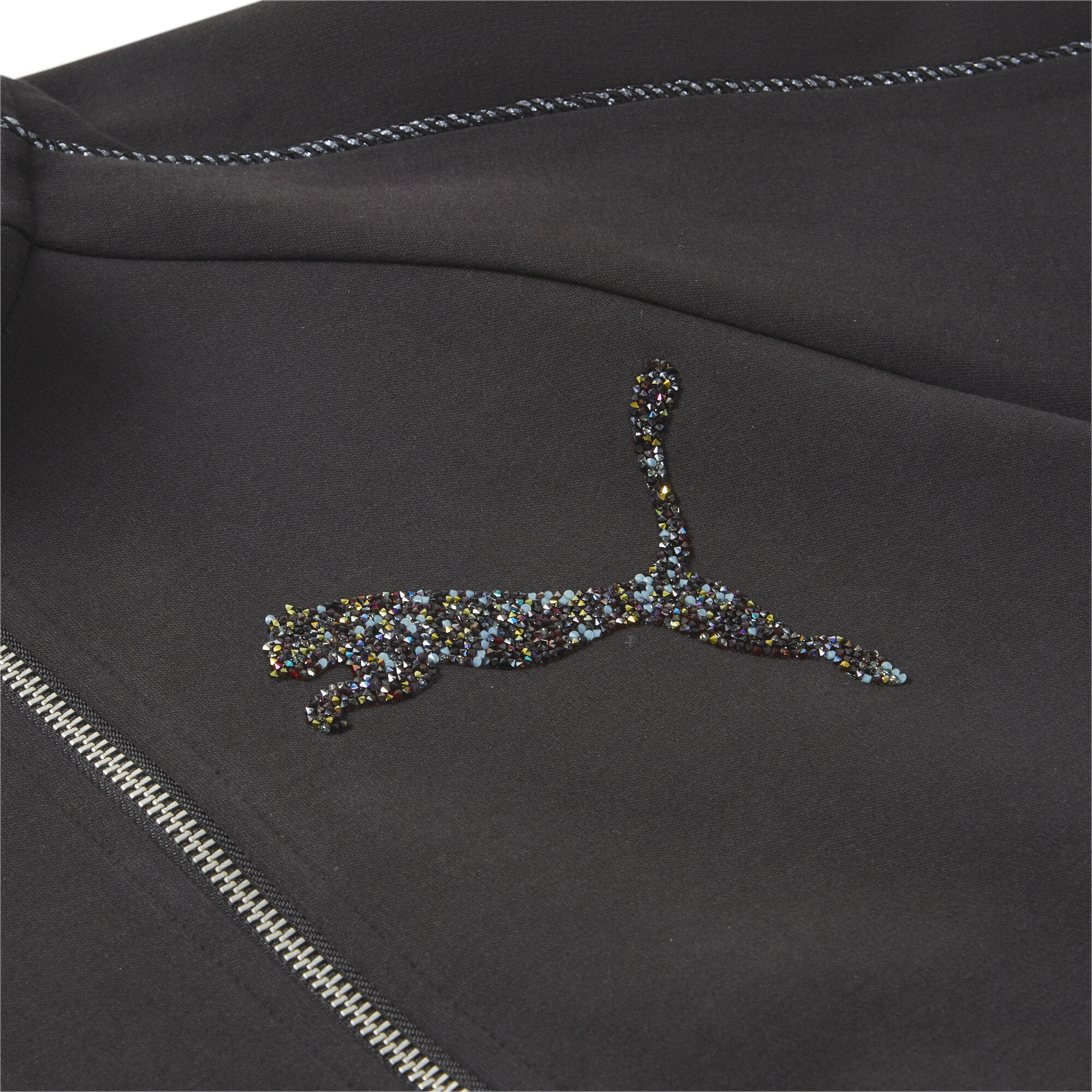 Women's PUMA Swarovski Crystals T7 Track Jacket In Black, Size XS