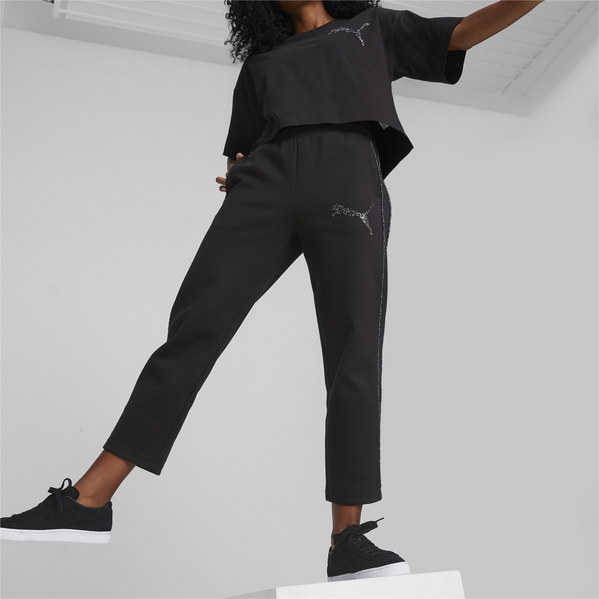 Calça Legging Puma Run Favorite Reg Rise Full Tight Feminina -  Preto+Laranja