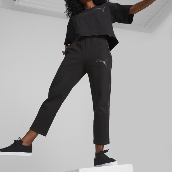 PUMA Swarovski Crystals Women's T7 Track Pants, PUMA Black, large-ZAF