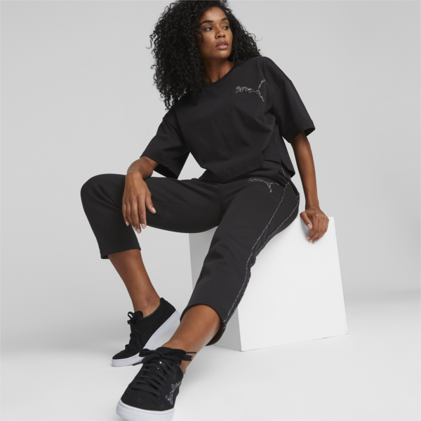 PUMA Swarovski Crystals Women's T7 Track Pants, PUMA Black, large-ZAF
